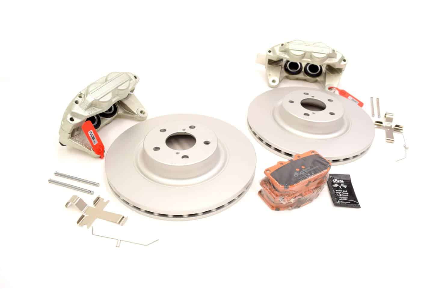 Zestaw zaciski hamulcowe przednie 4 tłoczkowe + tarcze + klocki DBA Impreza GT/WRX 99-07 - obrazek 2