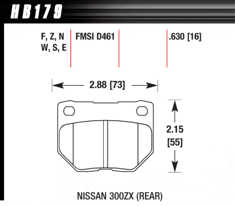 Klocki hamulcowe tylne Hawk HT-10 Subaru Impreza WRX 01-07