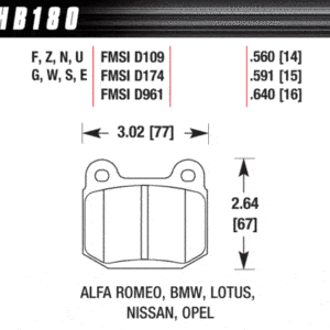 Klocki hamulcowe tylne Hawk Blue 42 Impreza STI 01-17 Lancer Evolution 5/6/7/8/9