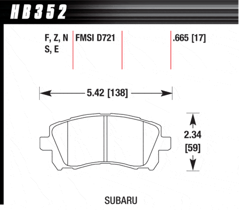Klocki hamulcowe przednie Hawk HT-10 Subaru Impreza GT 97-98 Forester S Turbo 98-02 - obrazek 2