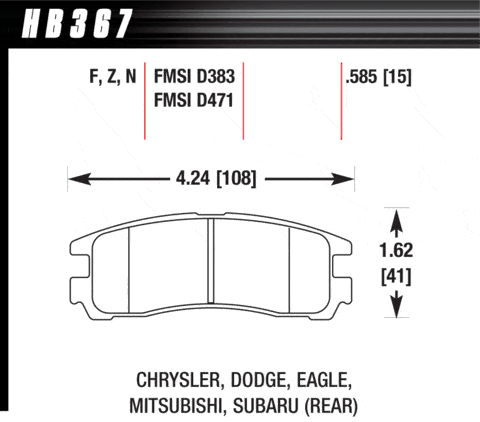Klocki hamulcowe tylne Hawk HPS Impreza 93-98 Legacy 90-99 - obrazek 2