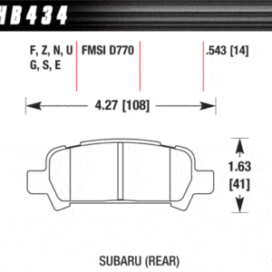 Klocki hamulcowe tylne Hawk Street Race Subaru Impreza GT 99/00 Legacy 99-09 Forester 97-07