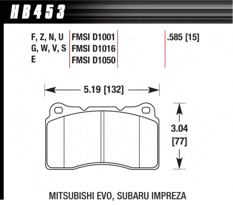 Klocki hamulcowe przednie Hawk DTC-70 Impreza STI 01-17 Lancer Evo 5/6/7/8/9/10 - obrazek 2