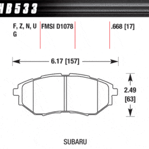 Klocki hamulcowe przednie Hawk Steet Race Subaru Legacy GT/Spec B Tribeca Levorg WRX 14-18 Forester SJ XT