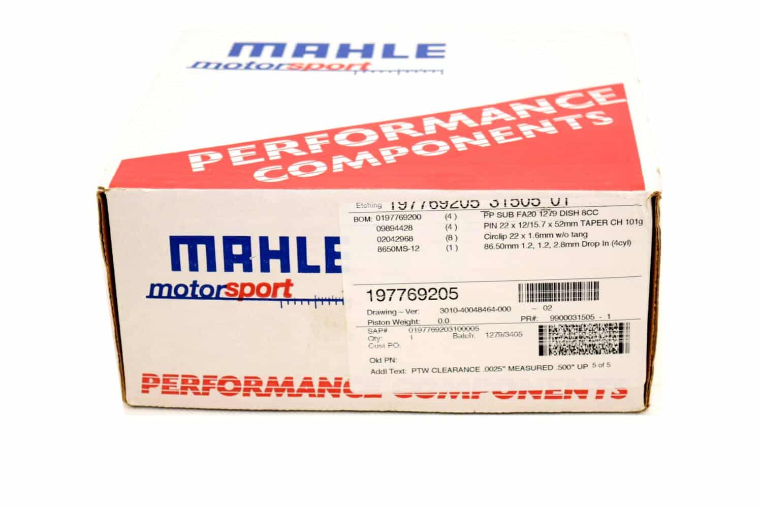 197769205 Tłoki Mahle Powerpak Plus silniki FA Subaru WRX 15-19 Forester XT 14-19