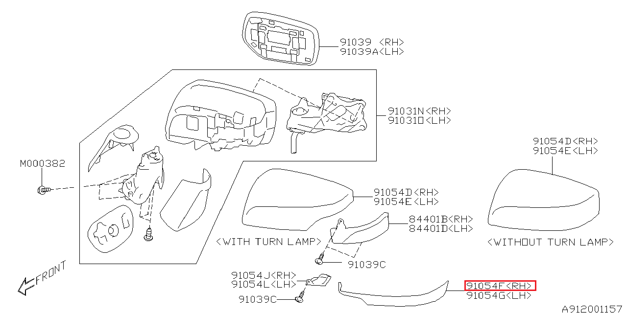 Zaślepka osłona lusterka prawego Impreza WRX/STI 2015-2021